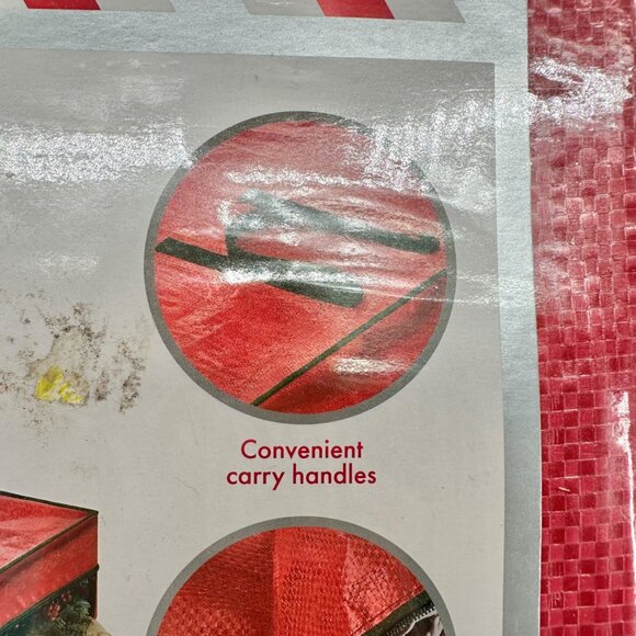 Whitmor Christmas Jumbo Storage Bags 1 New 1 Used Red Zip Up Handles 30x30x8 Red - Picture 4 of 10